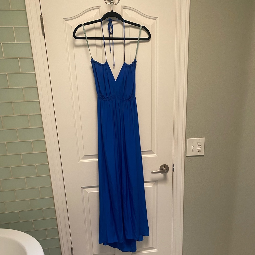 Geren Ford 100% Blue Silk Dress